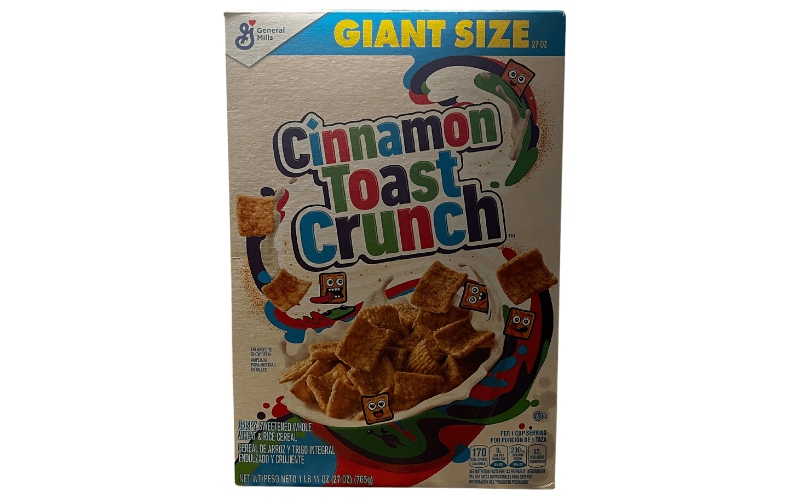 Box of Cinnamon Toast Crunch Cereal - Giant Size.